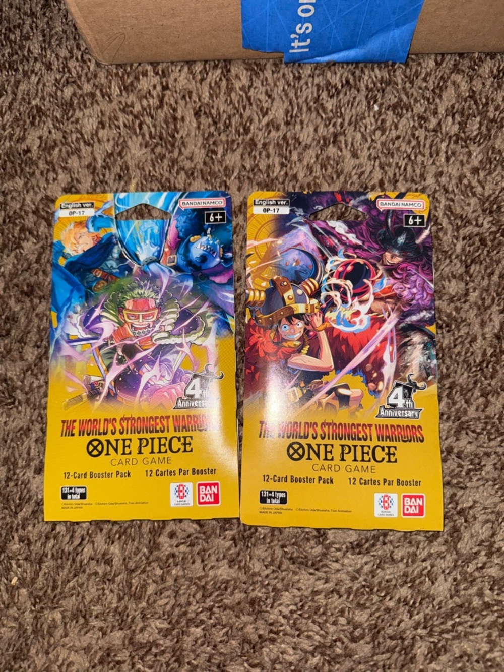 2 One Piece 4th Anniversary OP17 The World's Strongest Warriors Packs